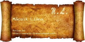 Mácsik Liána névjegykártya